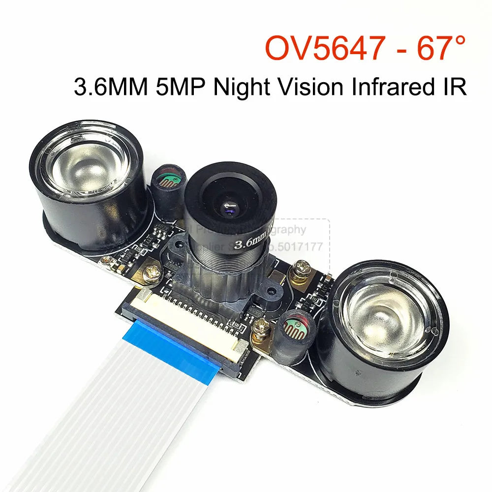 OV5647 Camera Module for Raspberry Pi 3B 4B Adjustable Focus 67 72 120 130 160 200 Degree 3.6MM HD Night Vision 2592*1944
