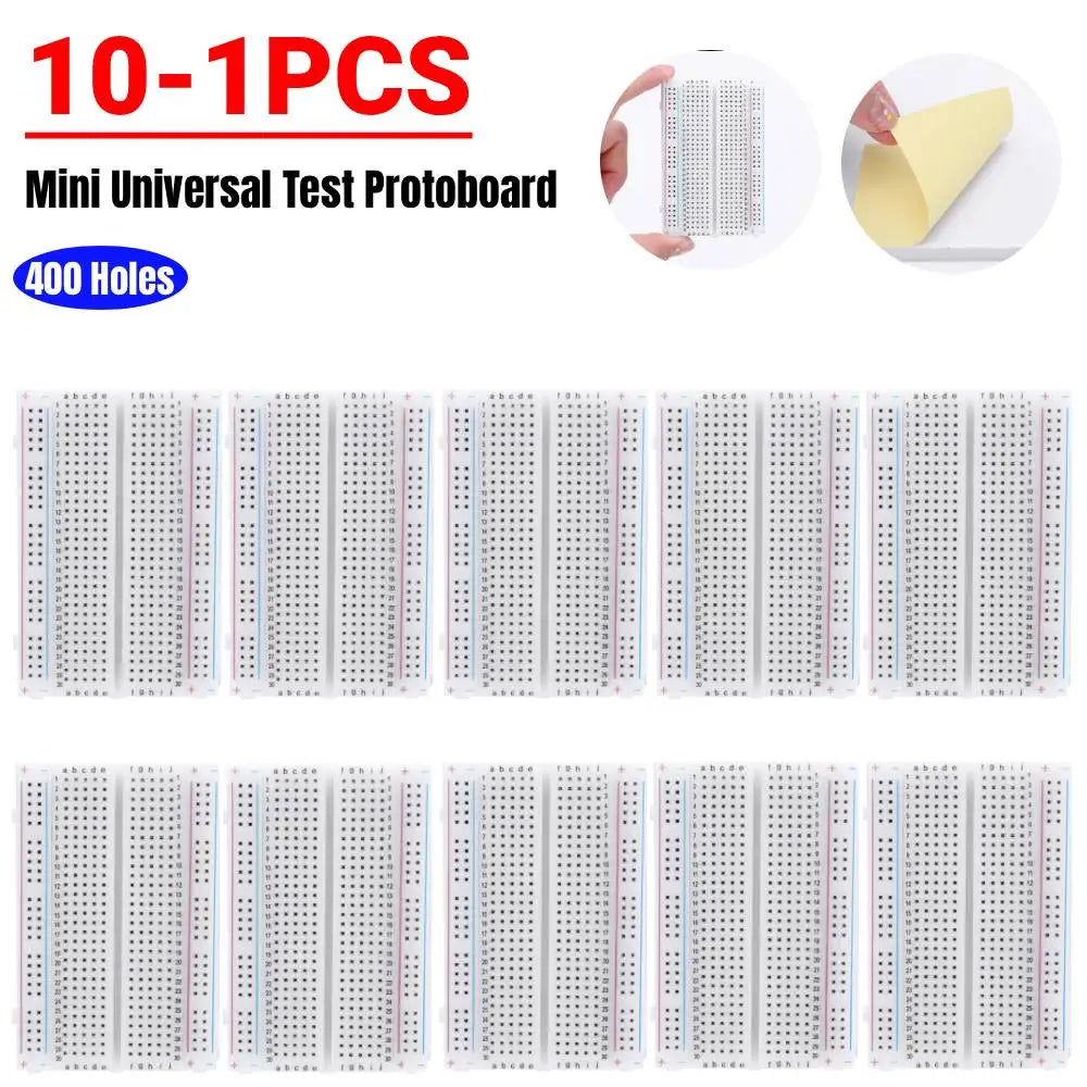 1-10PCS 400 Tie Points Solderless PCB Breadboard Spliceable Mini Test Protoboard Circuit Circuit Board Universal for Experiment