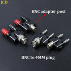 1PC Q9 BNC Adapter BNC Banana To Two Dual 4mm Banana Male Female Jack Coaxial Connector BNC Tee Type 3Way Splitter RF Adapter