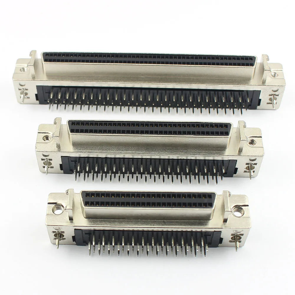SCSI Connector DB Female Male 50 68 100 Pin Straight Right Angle 90 180 Degree Hole Welding Solder Adapter 50P 68P 100P