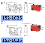10Pcs Hinge Roller Lever Arm SPDT 1NO 1NC Snap Action Micro Switch,250W ~1500W optional.Lead Limit Switch