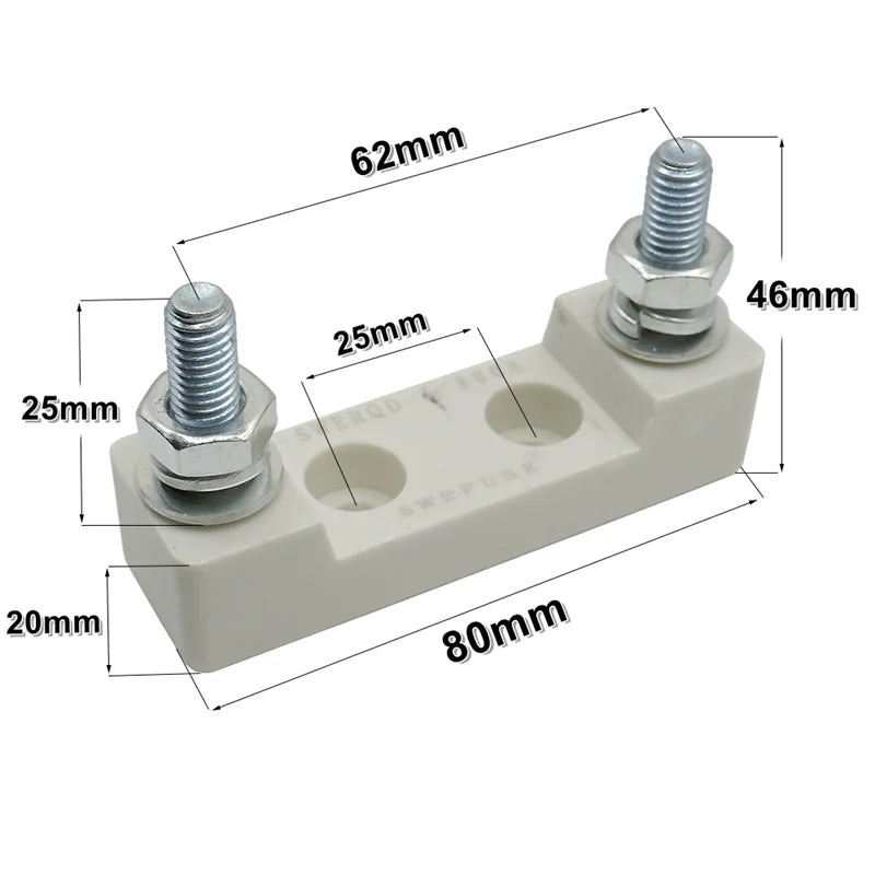 1Set Ceramics ANL Bolt-down Fuse Holder With 30A 50A 60A 80A 100A 150A 200A 300A 400A 500A 600A Fuse For Car Audio Power System