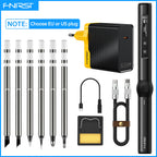 FNIRSI HS-01 Adjustable Temperature Soldering Iron DC 24V 80-420℃ Welding Solder Rework Station PD 65W Portable Repair Tool