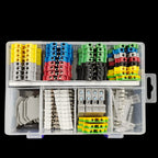 UK2.5B DIN Rail Terminal Blocks Jumpers End Covers Fixed Bridge Marker Strip Aluminum Rail Assembly 2.5mm² Cable Connector Kit