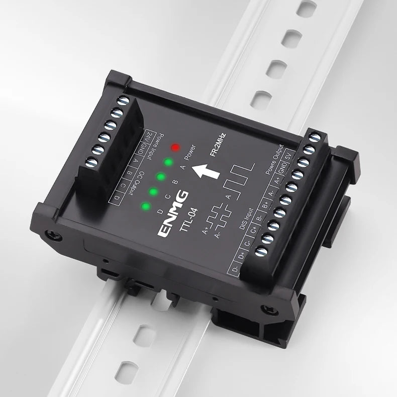 ENMG Differential Signal Converter TTL to HTL Differential to Open Collector Single-Ended Pulse NPN PNP Compatible 5V to 24VDC.