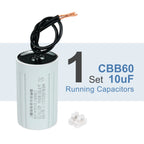 1/2/3Set CBB60 6-60uF Running Capacitors AC 450V 2 Wires 50/60Hz Cylinder for Water Pumps Washing Machines Motor Start