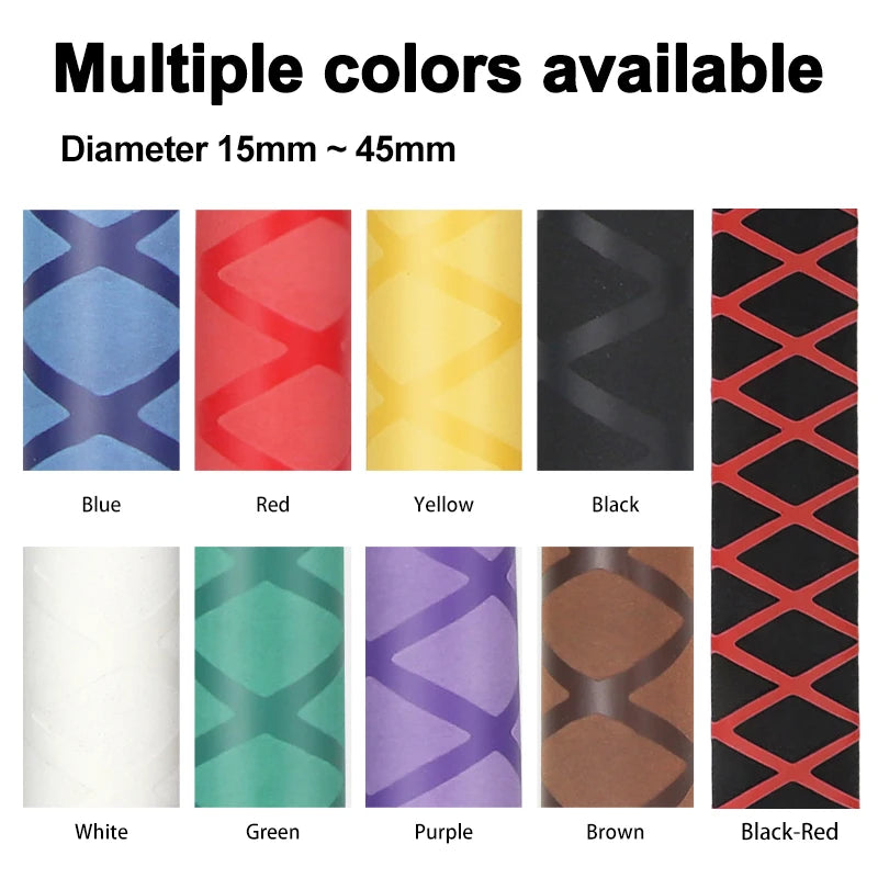 Anti-Slip Heat Shrink Tube ID 15mm - 60mm Handle Grip Repair Tool Protective Tubing Non-slip Insulation Sleeve for Fishing Rod