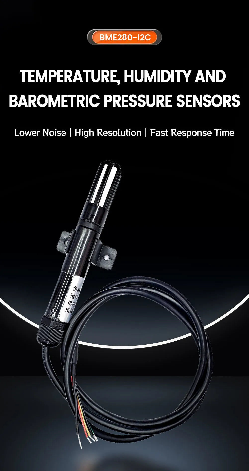 BME280 High Precision Temperature and Humidity Sensor Probe Cable 1M 2M 3M 5M Digital Sensor I2C or RS485 Waterproof Shield