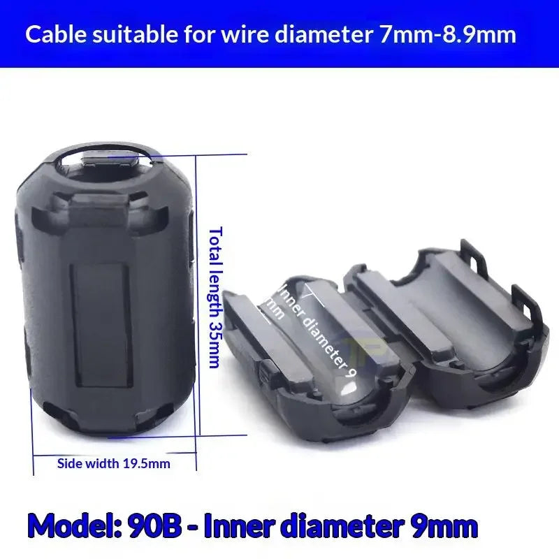 5/10Pc Noise Filter Ring Wiring Cable Clamp 3.5-13mm Toroidal Core Ferrite Bead Clip Choke RFI Noise Filter Clip Noise Filter