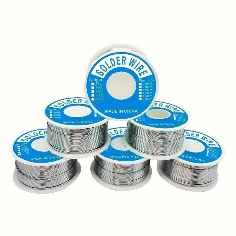 High purity 60/40 solder wire, 50 with rosin core, tin content 1.5-2.0%, thickness 0.6-0.8mm, suitable for soldering