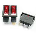 50PCS/Lot KCD3-101N KCD2 AC Power Rocker Boat Switch With Red Light 2 Files 3Pin  15A/250V