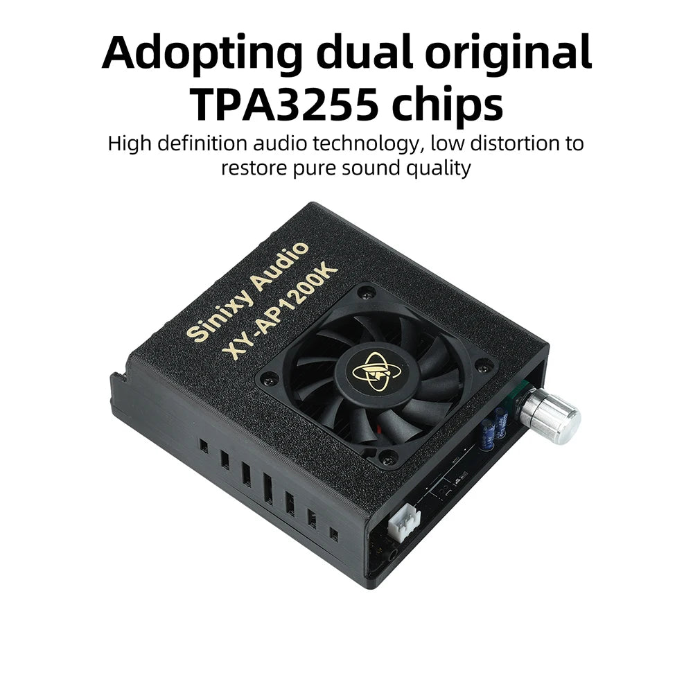 1200W 10A Pure Power Amplifier Module 2.0 600W+600W Stereo Digital Audio Amplifier TPA3255 Amplifier Chip DC 18-51V XY-AP1200K