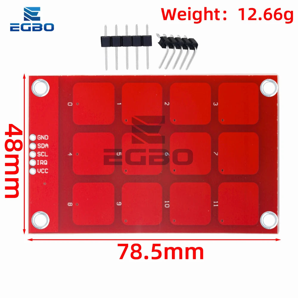 1~3PCS MPR121 Capacitive Touch Keypad Sensor Module with I2C Interface and 12 Buttons for Arduino