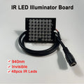 Invisible 940nm 48 LED Array IR Illuminator Lamp Board Light IR Sensor 30ft Range 90deg 12V DC Cable for CCTV Security Camera