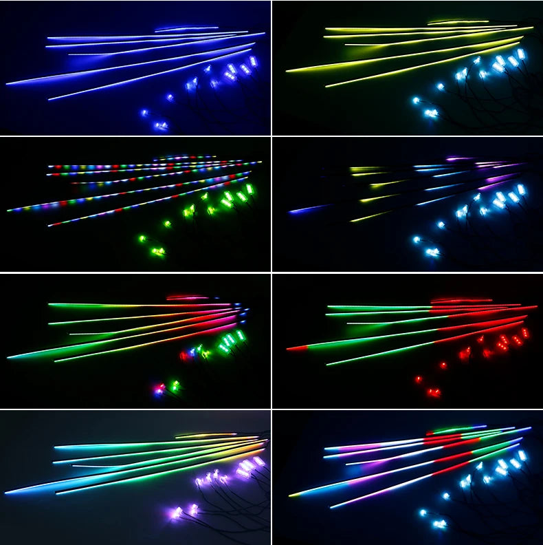 6/10/14/18 in 1 Led Car Ambient Lights RGB 213 64 Color Acrylic Strips Symphony Streamer Interior Atmosphere Lamp Control By App