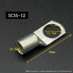 SC Type Wire Nose Terminal SC6 SC10 SC16 SC25 Bare Copper Battery Block Lugs Hole ID 6 8 10 12mm Crimp Wire Connector