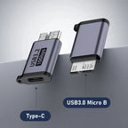 USB C 3.0 Micro B Male To Type C Female Adapter Type-C To Micro B Connector for Laptop External Hard Drive Disk Box Samsung S5