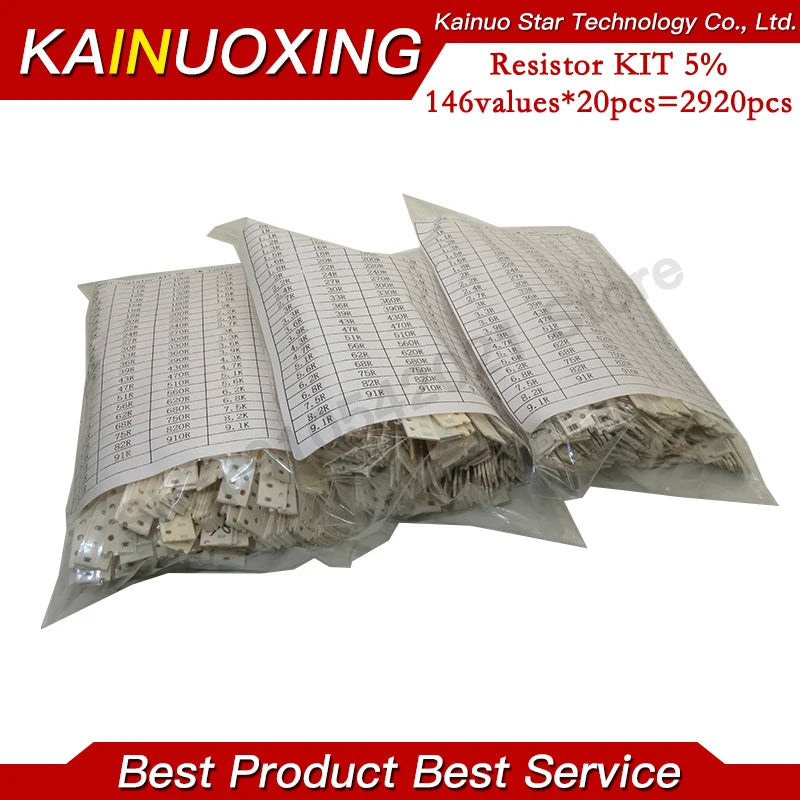 0603 0805 1206 SMD 5% Resistor Samples kit 1R-1M ohm 146ValuesX20pcs=2920pcs,