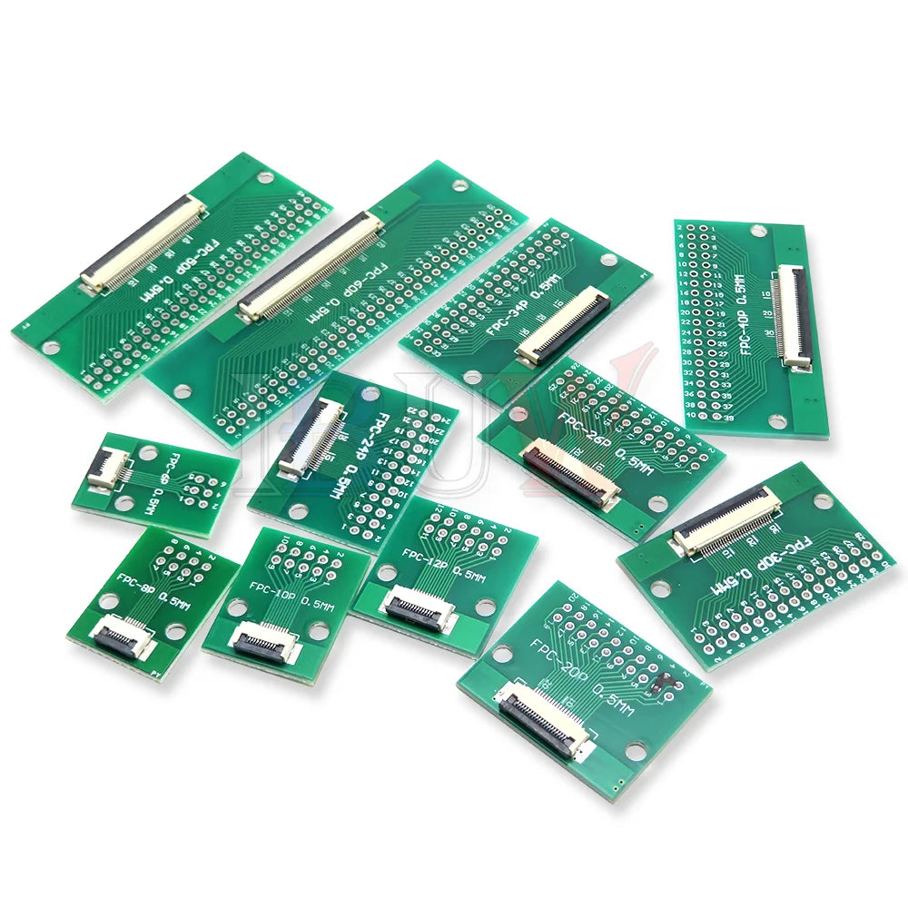 FPC FFC 0.5MM 1.0MM Pitch Conversion board DIY PCB board 6P~60P 6 8 10 20 24 26 30 34 40 50 60 P connector For Cable transfer