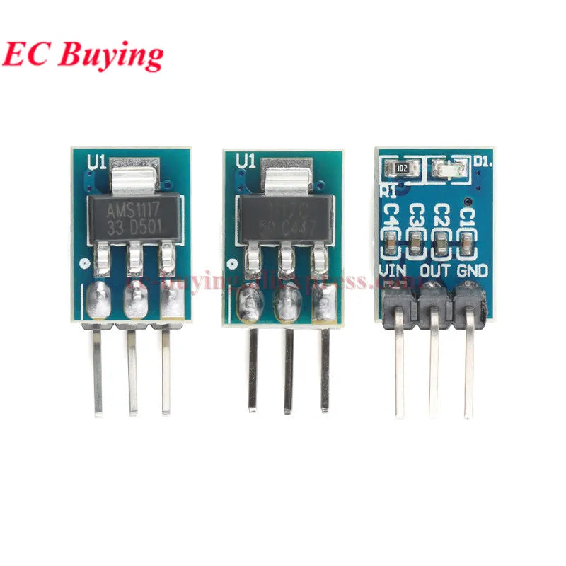 100Pcs/1pc AMS1117 3.3V 5V Power Supply Module AMS1117-3.3 AMS1117-5.0 LDO Linear Voltage Regulator Board 800mA PCB