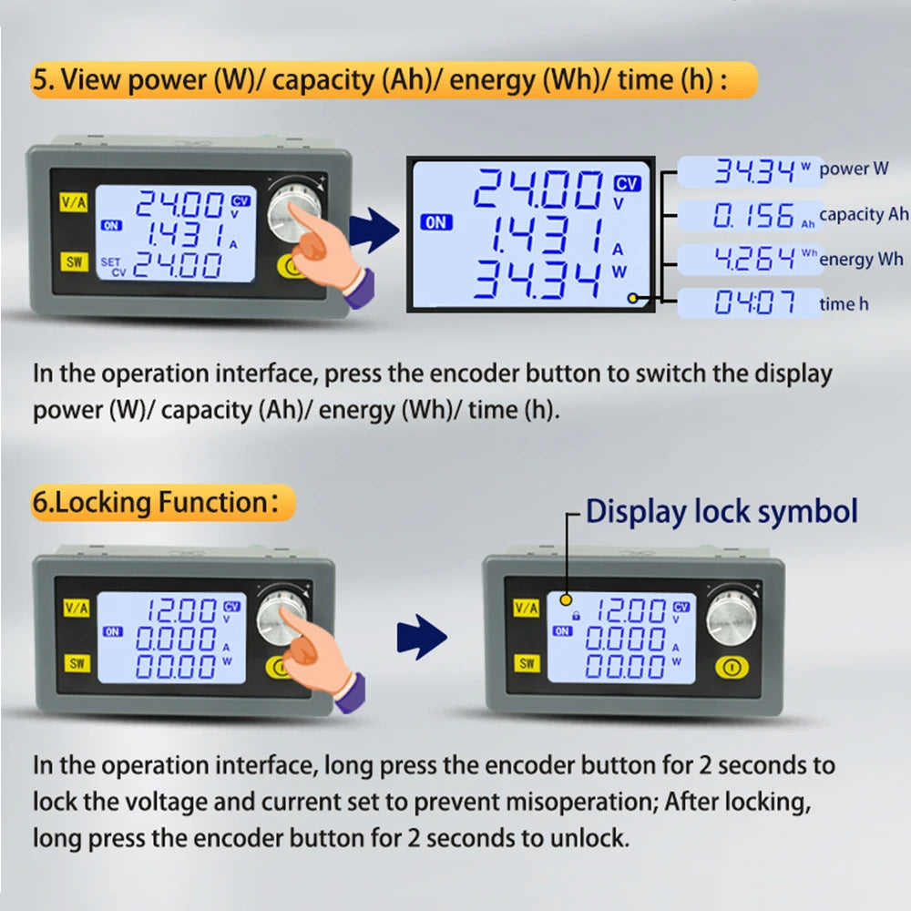 DC DC Buck Boost Converter 5.0~30V To 0.6~30V Adjustable Regulated Laboratory Power Supply CC CV 0~4.0A 6V 12V 24V Power Module