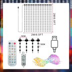 LED Christmas Curtain Light Holiday Fairy Lamp App Control Music Sync DIY Pattern Waterproof for Indoor Outdoor Party Home Decor