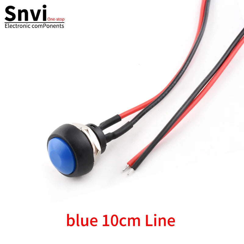 12mm Waterproof Momentary Push Button Switch PBS-33B Mini Round ON/Off Switch With Pre-wired Leads Self-Reset for Arduino DIY