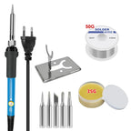 220V 60W 1/3/5/7/8/9Pcs Adjustable Temperature Electric Soldering Iron Electric Soldering Iron Welding Solder Repair Tool