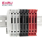 10Pcs/lot Din Rail Terminal Blocks UK-5-HESI Black Connector Screw Fuse Terminal Block Connector Screw Fuse Holder Conductor