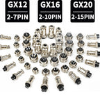 5/10/20Set GX12 GX16 GX20 2 3 4 5 6 7 8 9 10 12 14 15 Pin Male&Female Docking Aviator Aviation Plug Socket Circular Connector