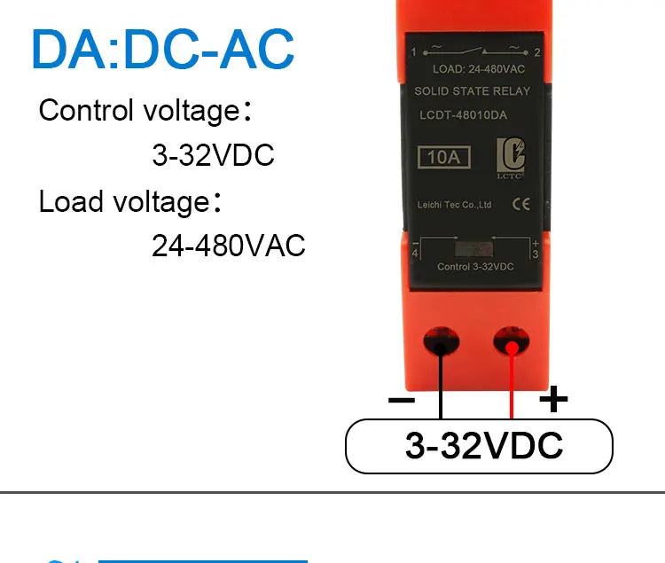LCTC 10A 25A 40A DIN Rail Solid State Relay Single Phase SSR With Heatsink DC Control AC/ AC Control AC/ DC Control DC