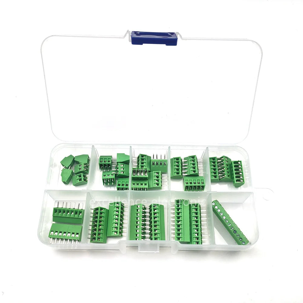30Pcs/Box KF128 2.54mm PCB Mini Screw Terminal Block Connector KF128-2.54 2P 3P 4P 5P 6P 7P 8P 9P 10P 12P for 24-12AWG Wire