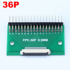 1pcs 4P-- 50P 0.5mm Pitch Connector SMT Adapter to 2.54mm 1.00 Inch Hole FPC FFC Cable Welded Board + Double Row Straight Pin