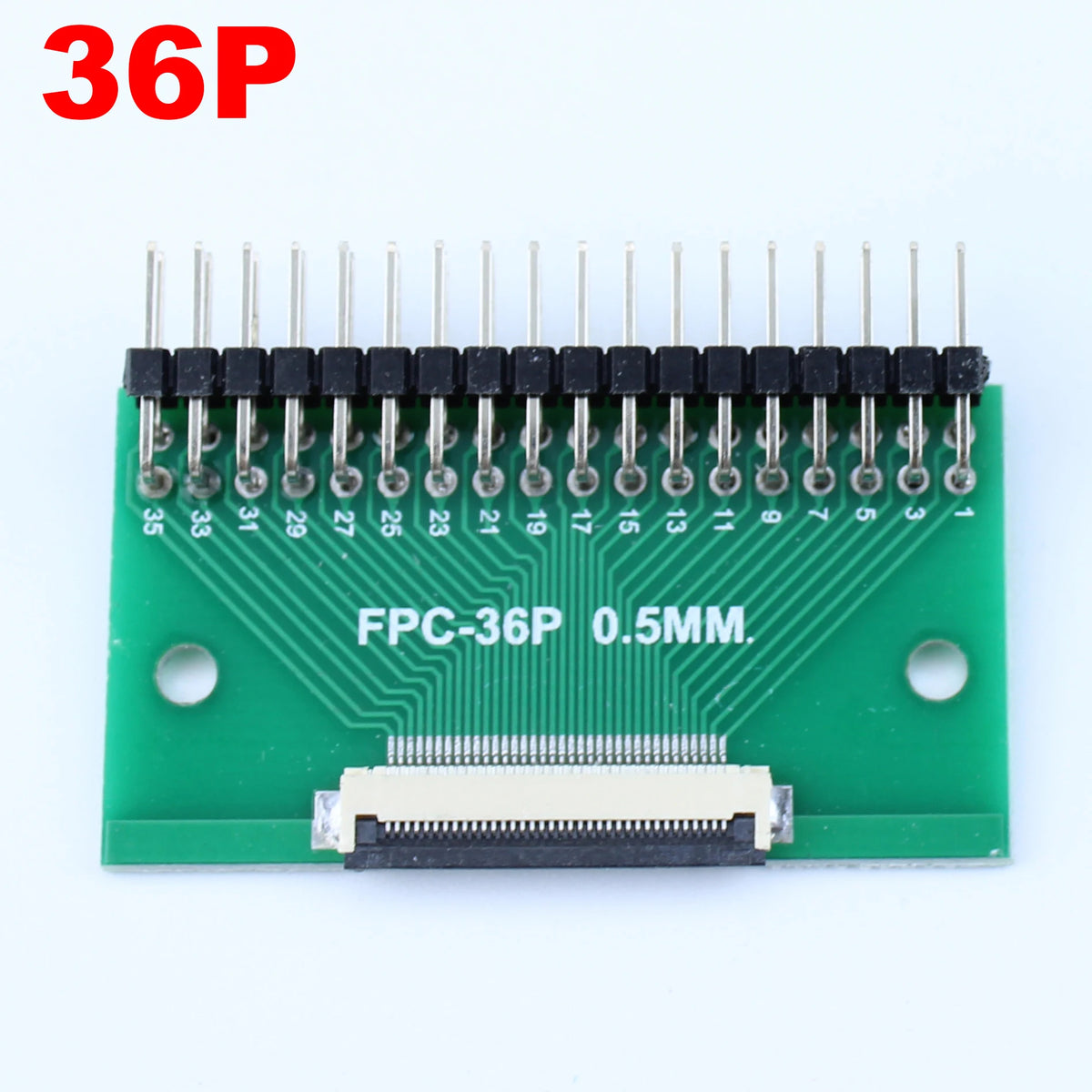 1pcs 4P-- 50P 0.5mm Pitch Connector SMT Adapter to 2.54mm 1.00 Inch Hole FPC FFC Cable Welded Board + Double Row Straight Pin