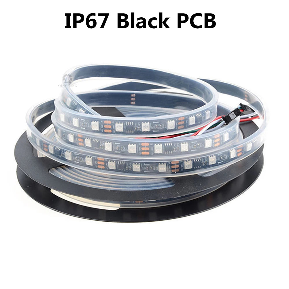 DC12V 24V WS2811 RGB LED Strip Individually Addressable 30/48/60/72/84 Leds/m Tape Light IP30/65/67 Waterproof Flexible Ribbon
