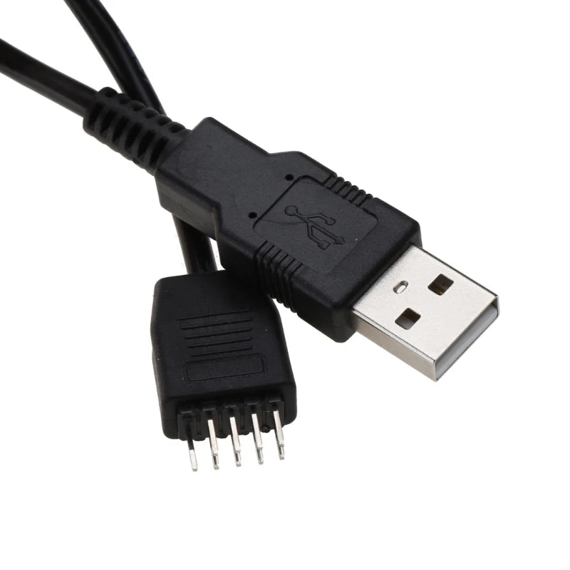 9 pin USB Header to USB Cable, USB 2.0 Type A Male to 9 Pin Male Motherboard Cable Cord P9JB