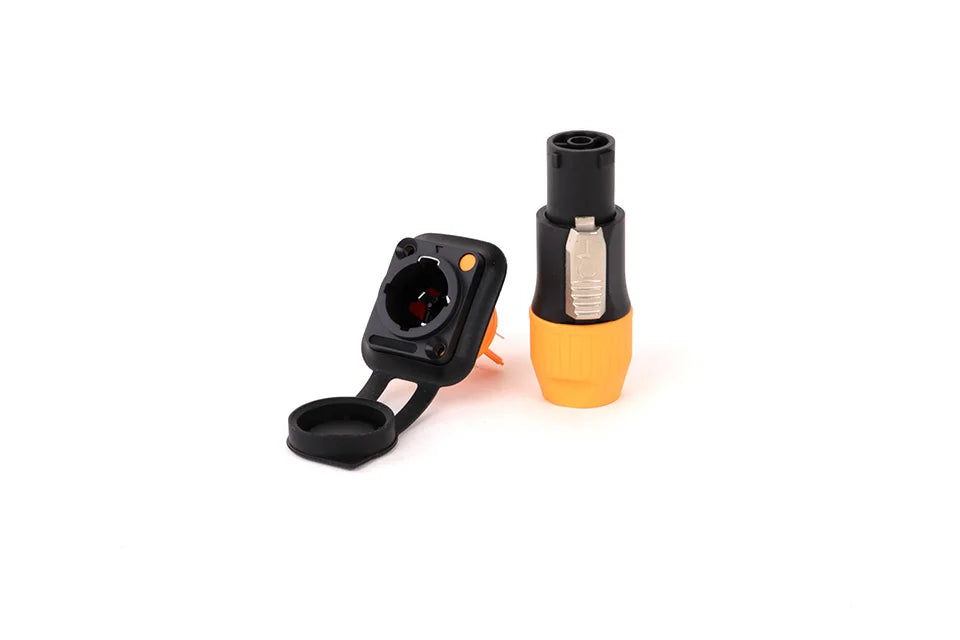 2pcs 3Pins Waterproof IP65 Grade Locking Powercon Male Plug Jack Female Chassis Socket Cable Wire Connector