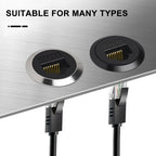 Metal CAT6A C-type RJ45 Network Direct Module Socket Cat 6A Ethernet Interface Data Signal Connector RJ45 Round Panel Sockets