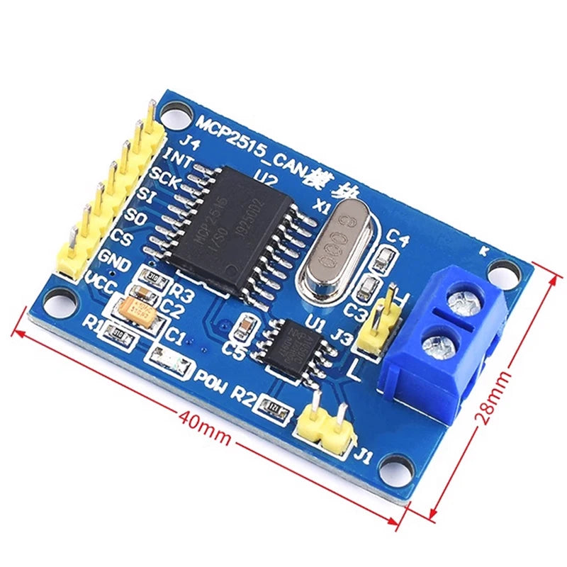 1pcs/5pcs MCP2515 CAN Bus Module Board TJA1050 Receiver SPI For 51 MCU ARM Controller NEW