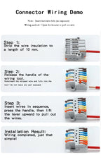 Universal Quick Push-in Electrical Wire Terminal Blocks Splitter Cable Connectors Mounted Junction Box for Home Industrial Use