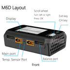 ToolkitRC M6D Green Purple 500W 15A DC Dual Channel Smart Charger Discharger For 1-6S Lipo Battery FPV Model Spare Part Replace