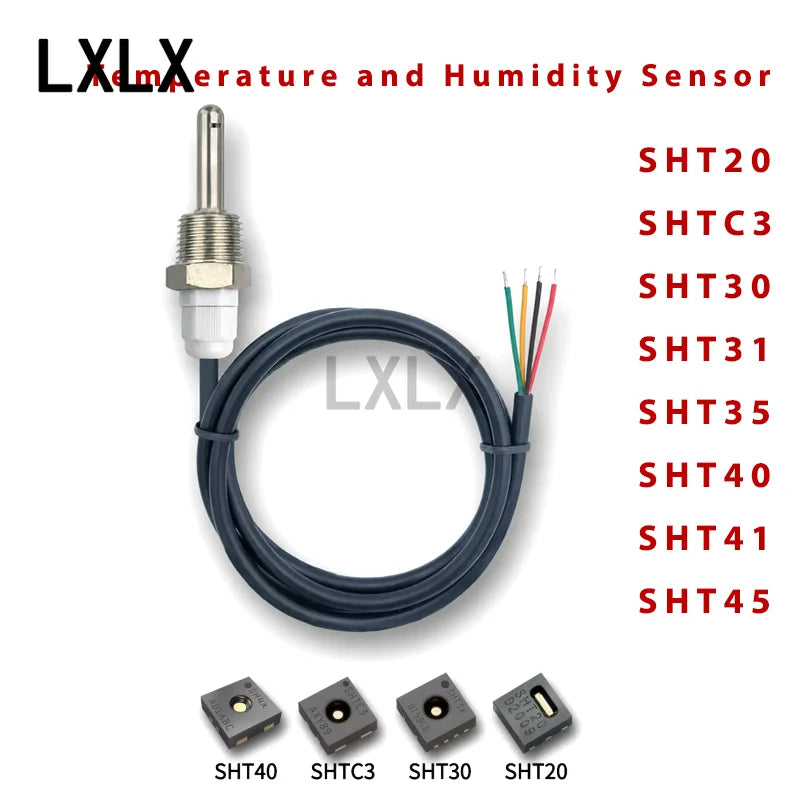 SHTC3 SHT40 SHT30 SHT20 SHT31 SHT35 SHT45 Digital Temperature Humidity Sensor Probe G1/2 Thread I2C IIC Interface