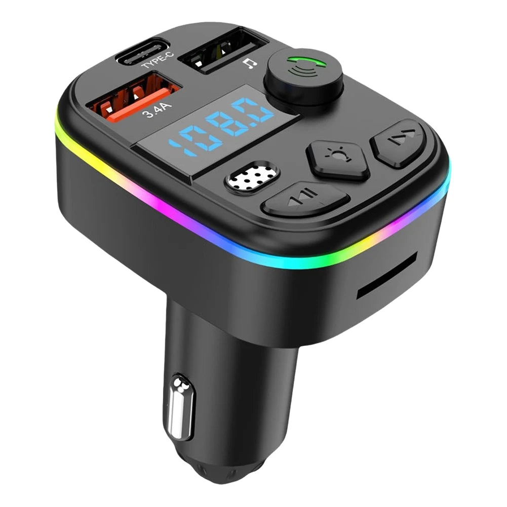 Car Charger Dual USB Type C Car MP3 Player Bluetooth 5.3 Support TF Card U Disk Phone Charger Car FM Transmitter Clear Calling