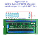 32CH RS485 IO Master-Slave Remote Control Switch Board NPN/PNP Isolation Input 300MA MOS Output Modbus RTU PLC Expansion Module