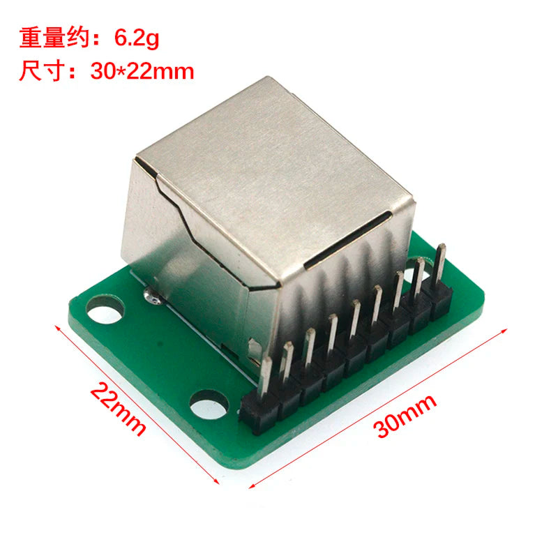 1Pcs RJ45 Adapter Board To XH2.54 Modular Ethernet Connector Adapter Network Interface + Breakout Board + Pin Header