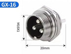 90 Degree Right Angle GX16 Aviation Connector, 2‑8 Pin L‑Shape Male Female Circular Plug Socket for Industrial Equipment