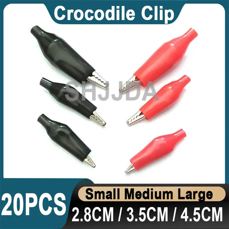 20Pcs Crocodile type Clip 28MM 35MM 45MM Testing Probe Mini Alligator Test Clips Sheath clip, Small battery wire power clip