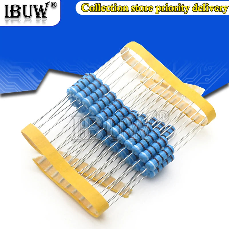 20pcs 2W Metal film resistor 1% 1R ~ 1M 2.2R 4.7R 10R 22R 47R 100R 220R 470R 1K 10K 100K 2.2 4.7 10 22 47 100 220 470 ohm