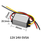 DC 12v 24v to 5v 5A 10A Step Down Converter Regulator Power Adapter Reducer for Car Electronics Truck Vehicle Boat Solar System