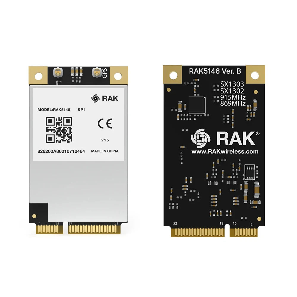 RAK5146 Gateway Concentrator Module for LoRaWAN, SX1303 LoRa Core (SPI or USB, GPS, LBT)